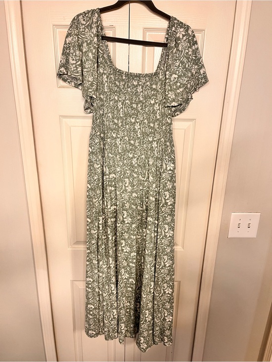 torrid Dresses & Skirts - torrid Sage Green and White Floral Smocked Maxi Dress